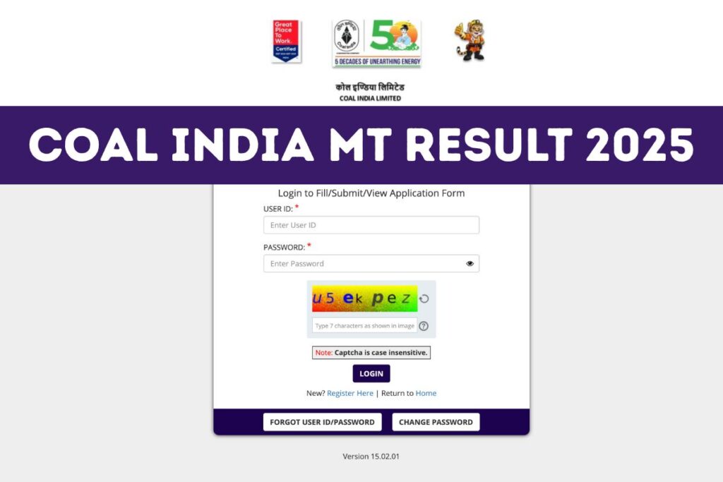 Coal India Management Trainee Result 2025, Cut Off & Scorecard Download