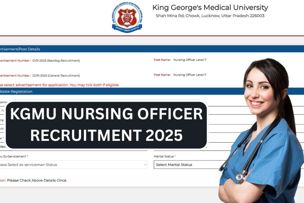 KGMU Nursing Officer Recruitment 2025, Notification, Vacancy, Application Form