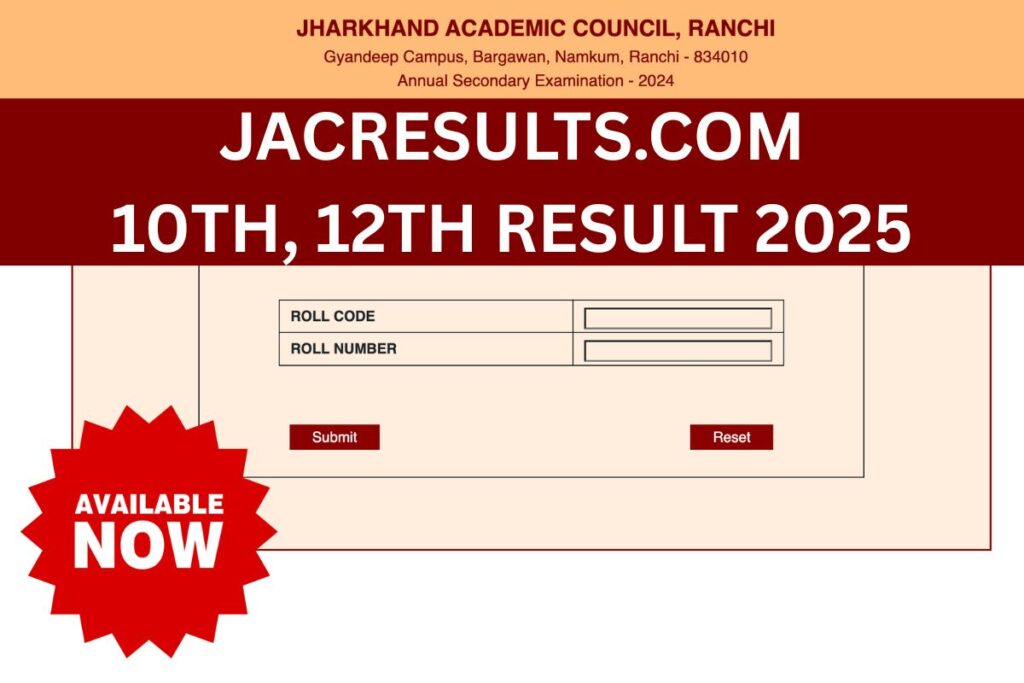 Jacresults.com 10th, 12th Result 2025, Download Jharkhand Board Marksheet Online