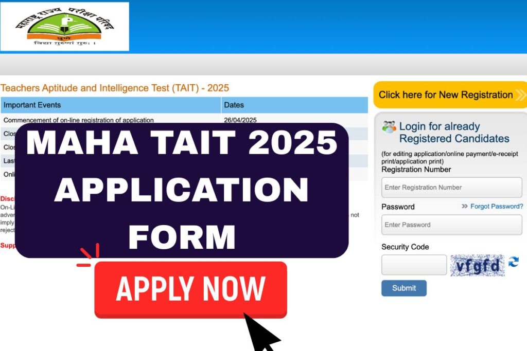 MAHA TAIT 2025 Application Form, Notification