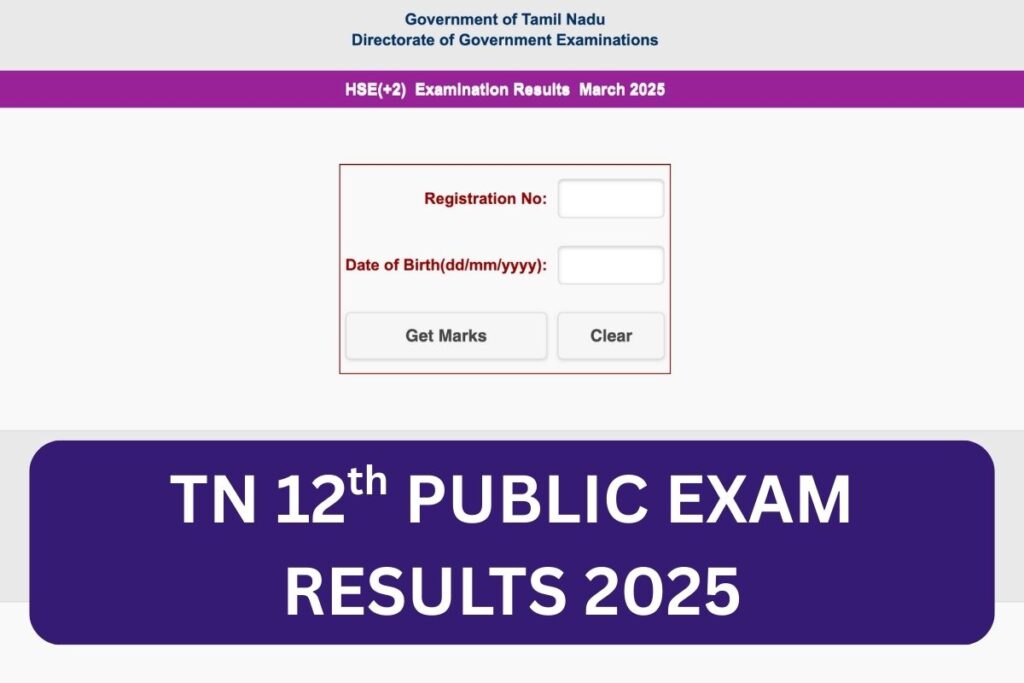 TN 12th Public Exam Results 2025